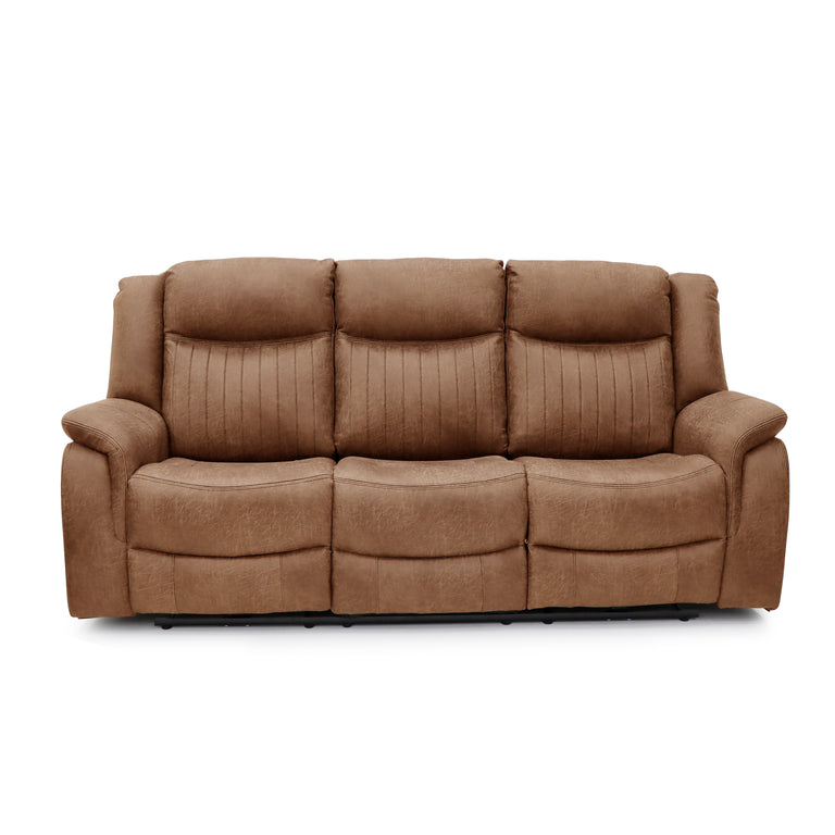 Darlington 3+1+1 Seater Sofa Recliner Suite Tan - Fabric Recliner Sofa Set