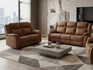 Darlington 3 +2 Seater Sofa Recliner Suite Tan life style picture of the sofa suite