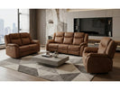 Darlington 3 Seater Sofa Recliner Tan life style picture with armchair and 2 seater sofa