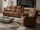 Darlington Recliner Armchair Tan life style picture with 3 seater sofa