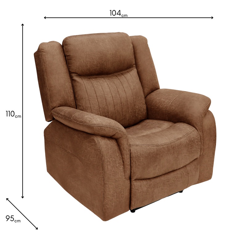 Darlington Recliner Armchair Tan - Fabric Recliner Chair Furniture
