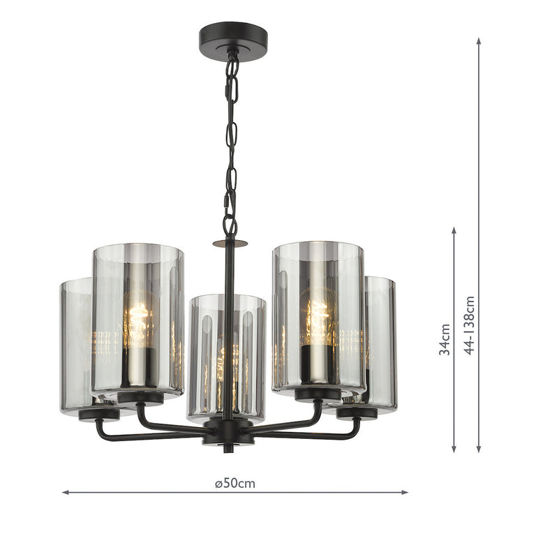 Daylin 5 Light Pendant Satin Black – Lighting Collection
