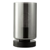 Daylin Table Lamp Satin Black and Smoked Ribbed Glass picture on the white background
