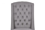 Daytona Pair of Slate Linen Dining Chair close view picture of the backrest with button design