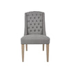 Daytona Pair of Slate Linen Dining Chair front view picture of the chair design