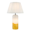 Deandra Table Lamp Yellow and White Art Glass picture with shade (Sold separatel)