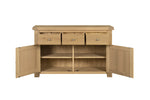 Wooden sideboard with metal handles
