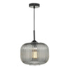 Demarius Pendant Black/Smoked Glass with adjustable height