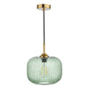 Demarius Pendant Bronze/Green Glass with adjustable height
