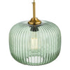 Demarius Pendant Bronze/Green Glass with a bronze frame