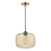 Demarius Pendant Natural Brass/Amber Glass with antique brass frame