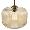 Demarius Pendant Natural Brass/Amber Glass top view picture of the ribbed amber shade