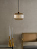 Demarius Pendant Natural Brass/Amber Glass with adjustable height