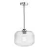 Demarius Pendant Polished Chrome/Clear Glass picture with switched on light