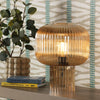 Demarius Table Lamp Amber Ribbed Glass life style picture