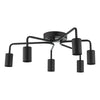 Dena 6 Light Semi-Flush Matt Black picture of the ceiling fitting