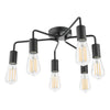 Dena 6 Light Semi-Flush Matt Black picture with clear bulbs