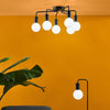 Dena 6 Light Semi-Flush Matt Black life style picture