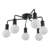 Dena 6 Light Semi-Flush Matt Black picture with dimable bulbs