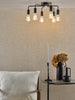 Dena 6 Light Semi-Flush Matt Black perfect for low ceiling rooms