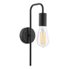 Dena Wall Light Matt Black picture with clear bulb