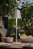 Derrick Rechargeable Outdoor LED Table Lamp Satin Taupe outdoor life style picture