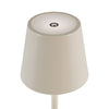 Derrick Rechargeable Outdoor LED Table Lamp Satin Taupe close view picture of the lamp head