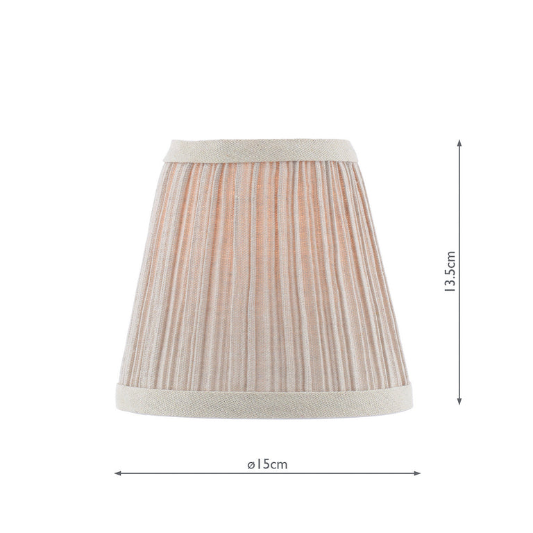 Didina Linen Tapered Drum Lighting Shade 15cm Natural – Elegant Fabric Lighting Décor for Table & Ceiling Lamps