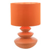Discus Ceramic Table Lamp Orange with linen drum shade