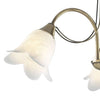 Doublet 3 Light Semi Flush Antique Brass close view picture of the alabaster glass shade
