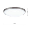 Dover Bathroom Flush Satin Chrome White Acrylic - Bathroom Lighting