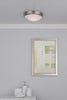 Dover Bathroom Flush Satin Chrome White Acrylic - Bathroom Lighting