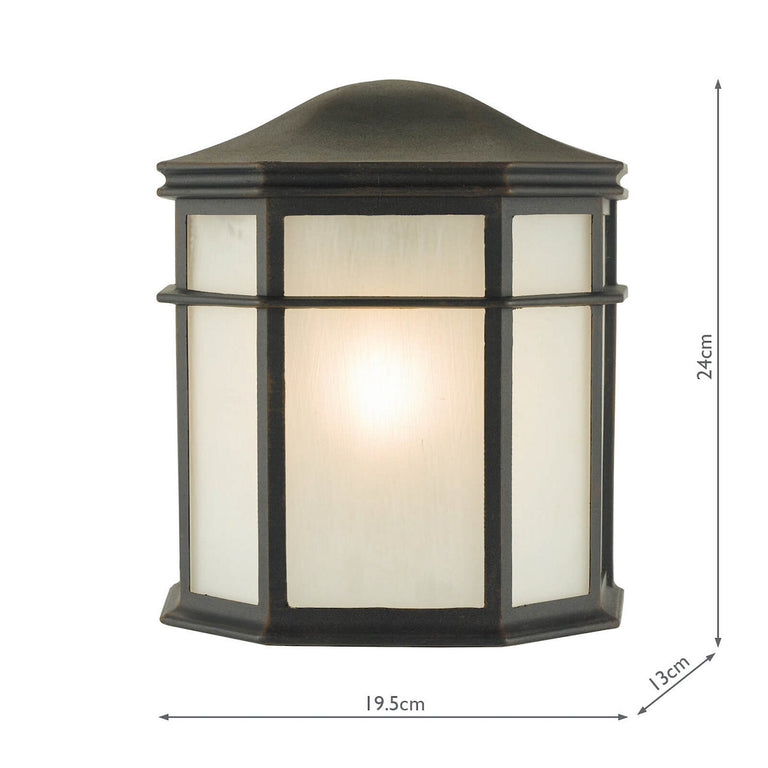 Dulbecco Outdoor Wall Light Black - Wall Lamp with Opal Acrylic