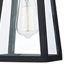 Duval Outdoor Wall Light Black Glass IP43 close view picture of the glass shade