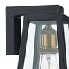 Duval Outdoor Wall Light Black Glass IP43 close view [picture of the frame