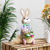 Festive Easter Bunny With Cart Boy 30cm figurine for decor