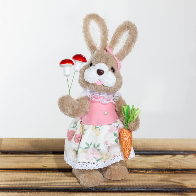 Easter Bunny With Toadstools Girl 26 cm
