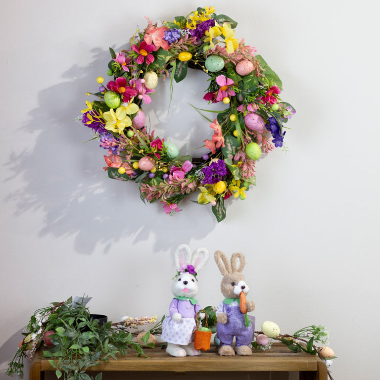 Easter Wreath With Eggs 50 cm - Festive Door Wreath