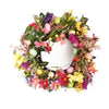 Vibrant Easter decoration with colorful eggs and festive details.