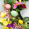 Eye-catching Easter decoration with pastel eggs and spring accents.