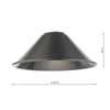Easy Fit Metal Shade pewter picture with measurements