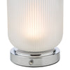 Echo Rechargeable LED Table Lamp Polished Chrome close view picture of the switch button