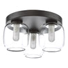 Edaline 3 Light Bathroom Flush Light Matt Black perfect for bathrooms