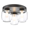 Edaline 3 Light Bathroom Flush Light Matt Black picture on the white background