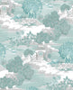 Elegant wallpaper with floral and tree motifs – Graham & Brown Edo Toile Mint
