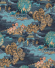 Elegant floral design on Edo Toile Navy wallpaper for a stylish home.
