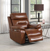 Egan Electric Recliner Armchair Bison Saddle life style picture with reclined seat