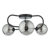 Eissa 3 Light Semi Flush Matt Black with a smoked glass shades