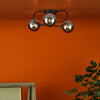 Eissa 3 Light Semi Flush Matt Black life style picture