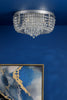 Eitan 9 Light Flush Crystal/Polished Chrome perfect for contemporary interiors